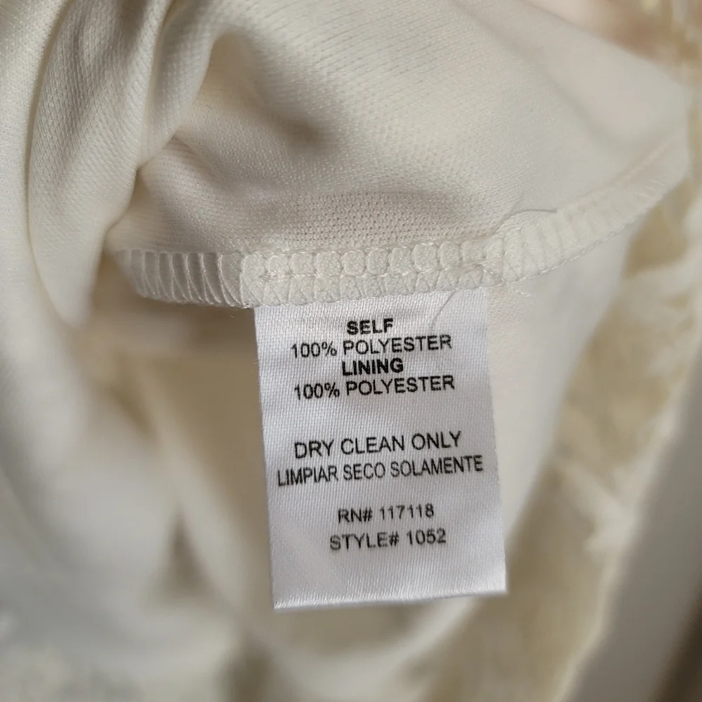 Soieblu Dress L Large Ivory Sleeveless Eyelet - Picture 9 of 9